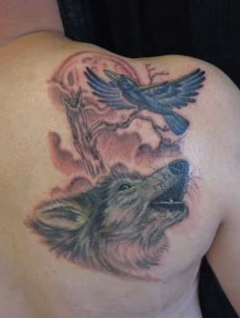 wolf and raven