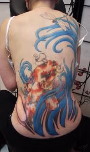 koi and dragonfly
