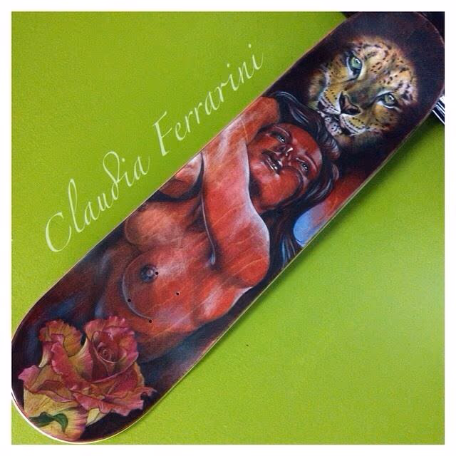Original pencil draw on Skateboard