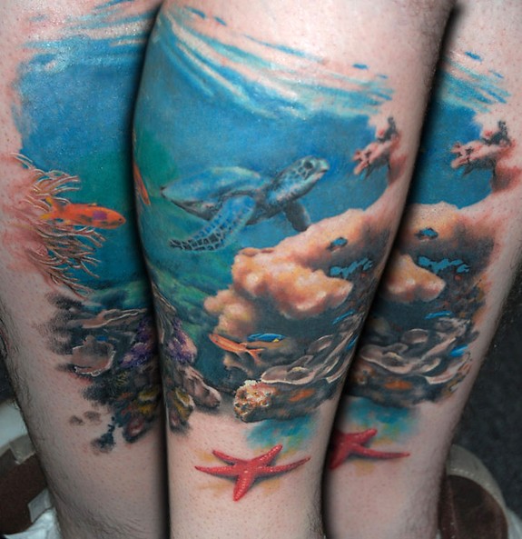 Under the sea scene on Calf