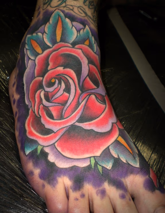 Traditional Rose Tattoo