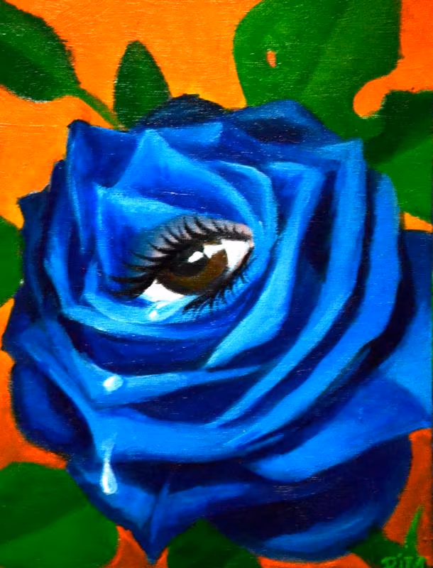 Crying Blue Rose