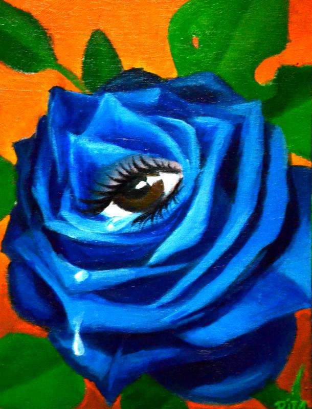 Crying Blue Rose