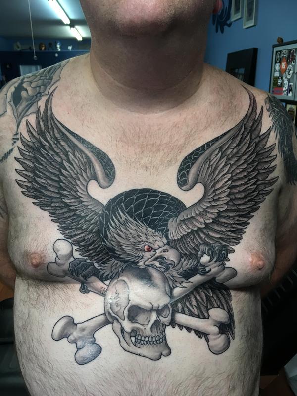 Black and grey Illustrative Eagle