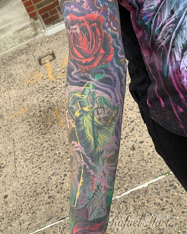 Zombie Hand Reaching out  from the Grave Full Color Sleeve