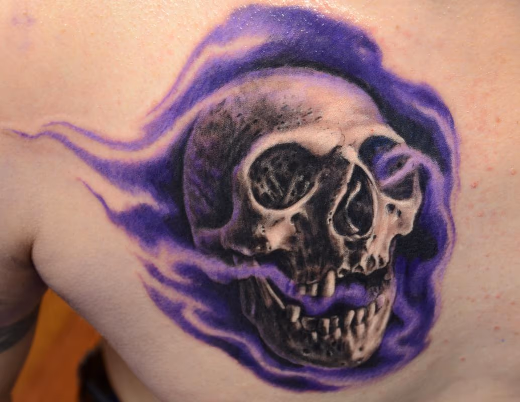 Purple Haze Realistic Skull