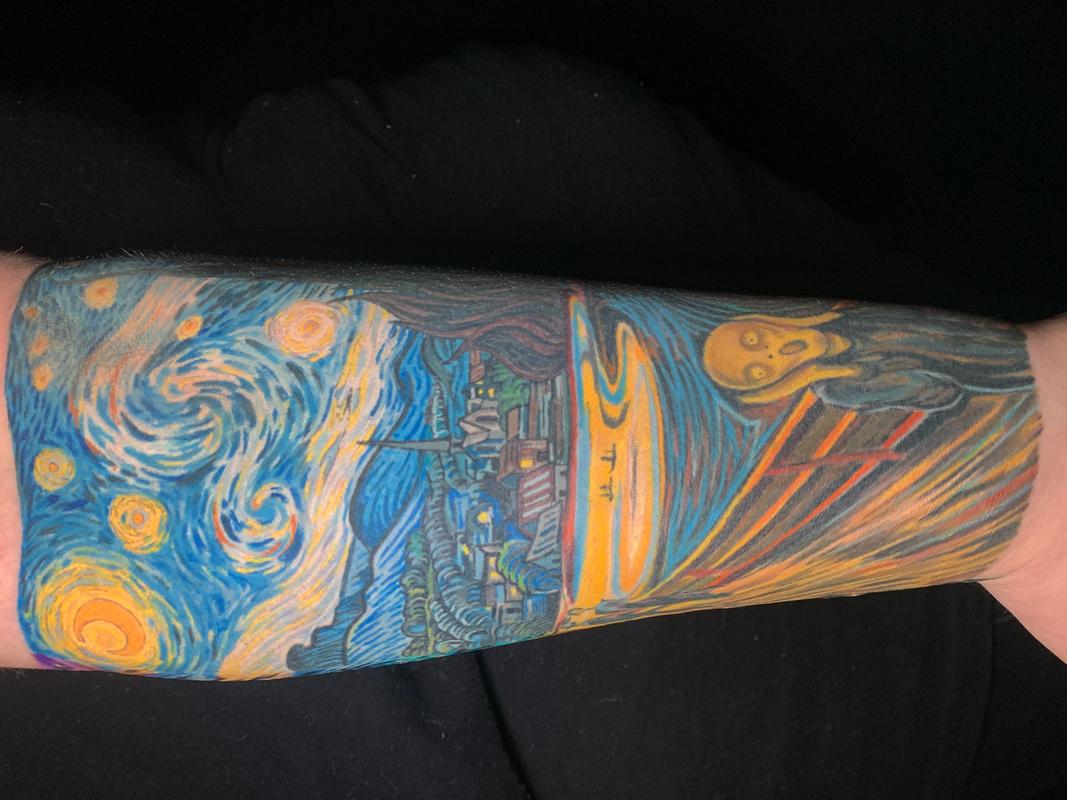 Stary Night And The Scream Mashup Tattoo