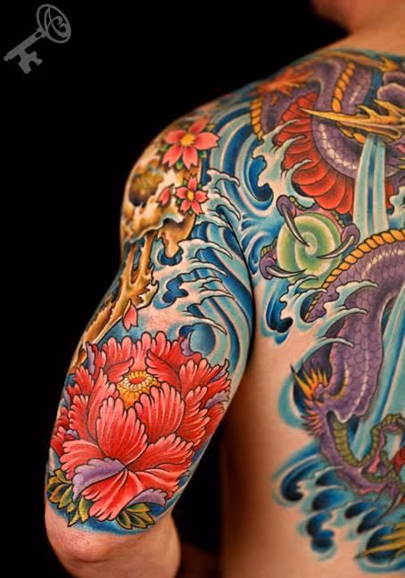 Colored Flower Tattoo