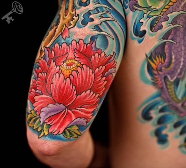 Colored Flower Tattoo (#2)
