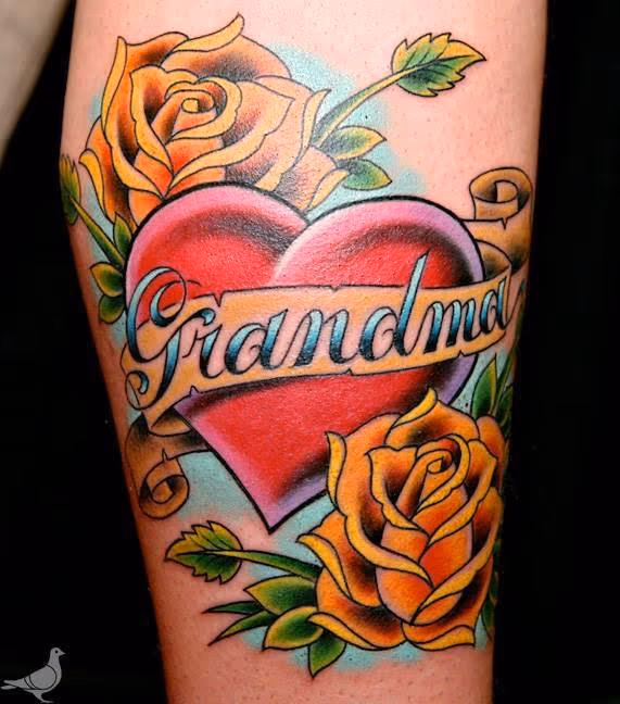 Color Grandma Memorial Tattoo