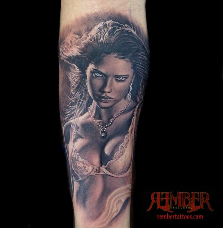Black and grey Realism Portrait