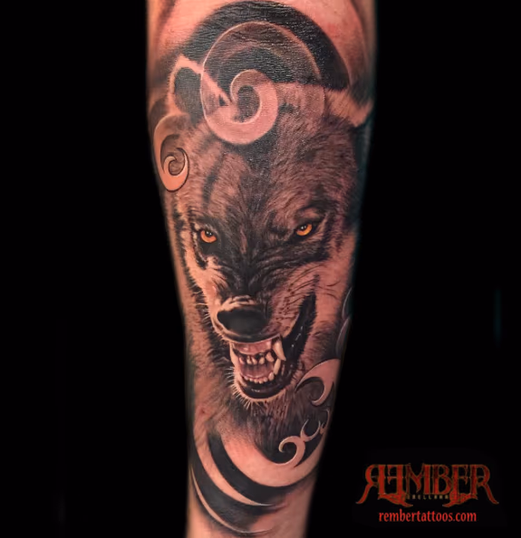 Black and Grey Realism Wolf