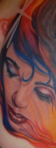 Paint dripping portrait
