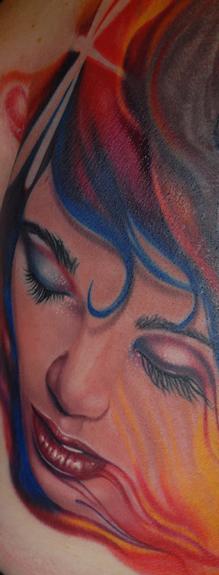 Paint dripping portrait