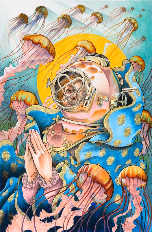 Scuba Diver with Jellyfish