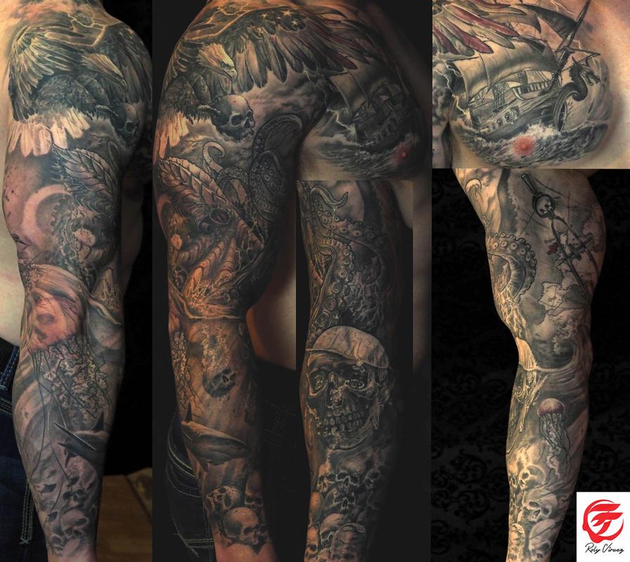 Tattoo sleeve american theme