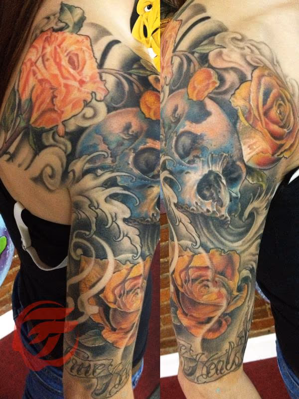 skull and roses sleeve