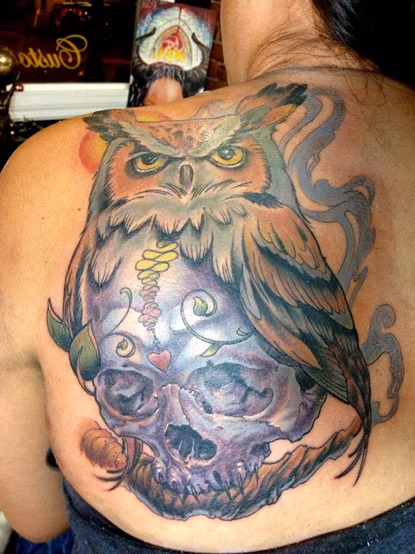 Skull with owl head