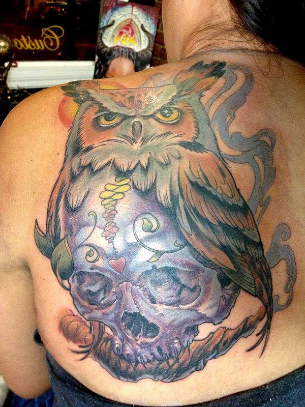 Skull with owl head