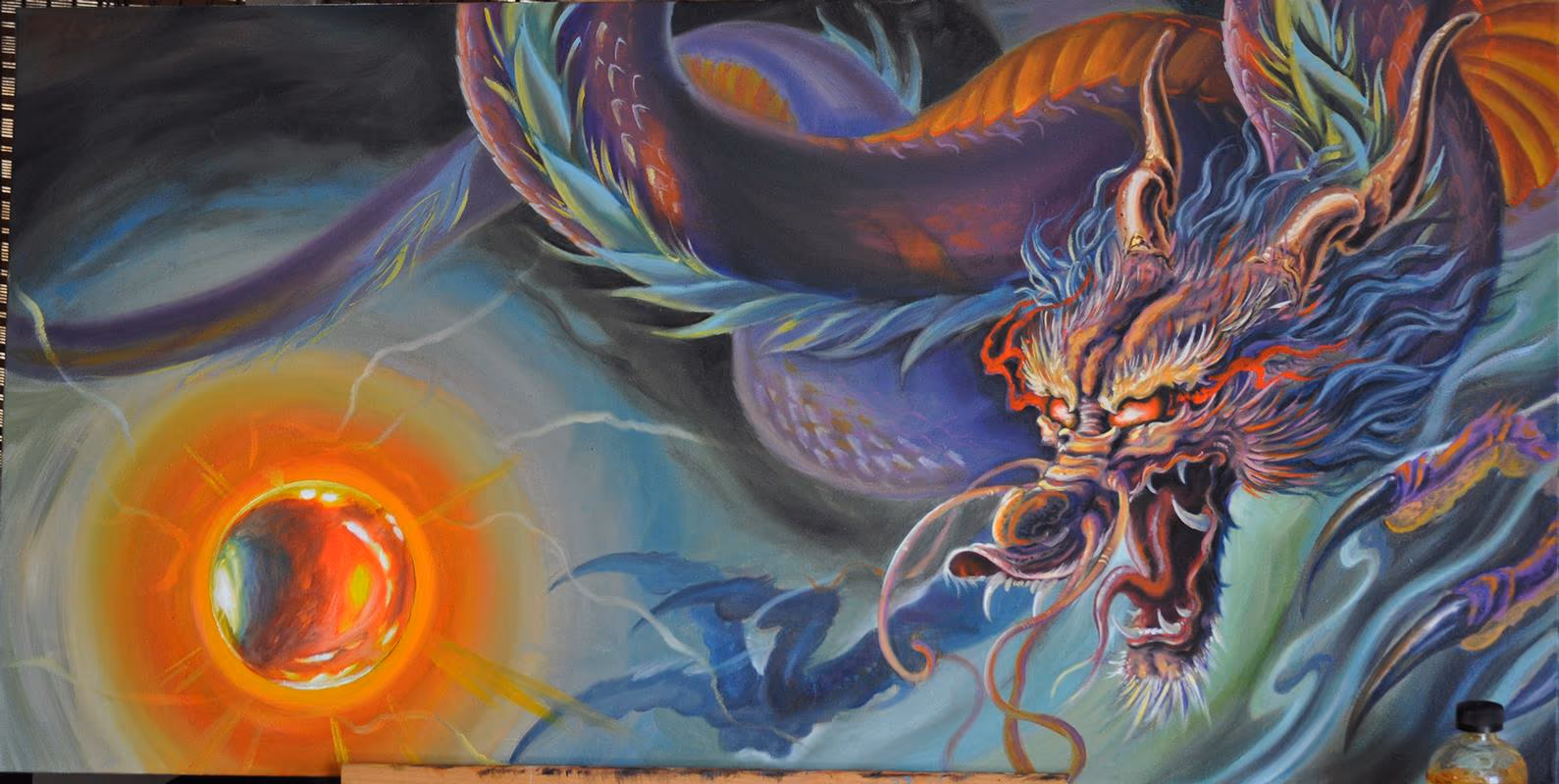 Dragon oil painting