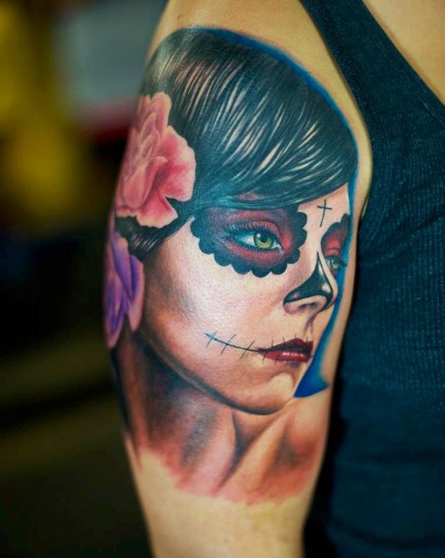 Day of the Dead Girl Green Eyes