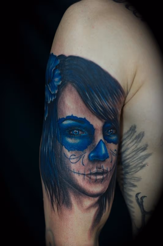 Day of the Dead Girl Blue Dia de los muertos