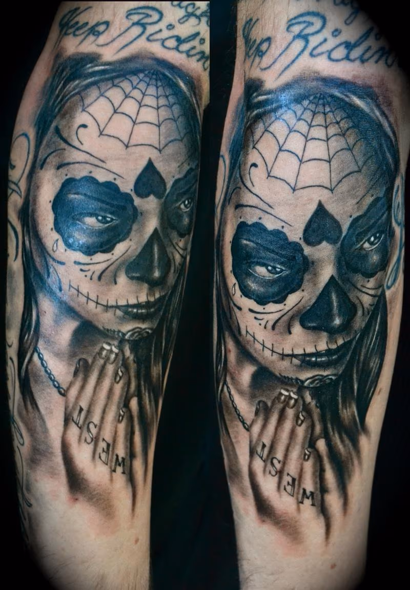 Day of the Dead Girl Praying Portrait