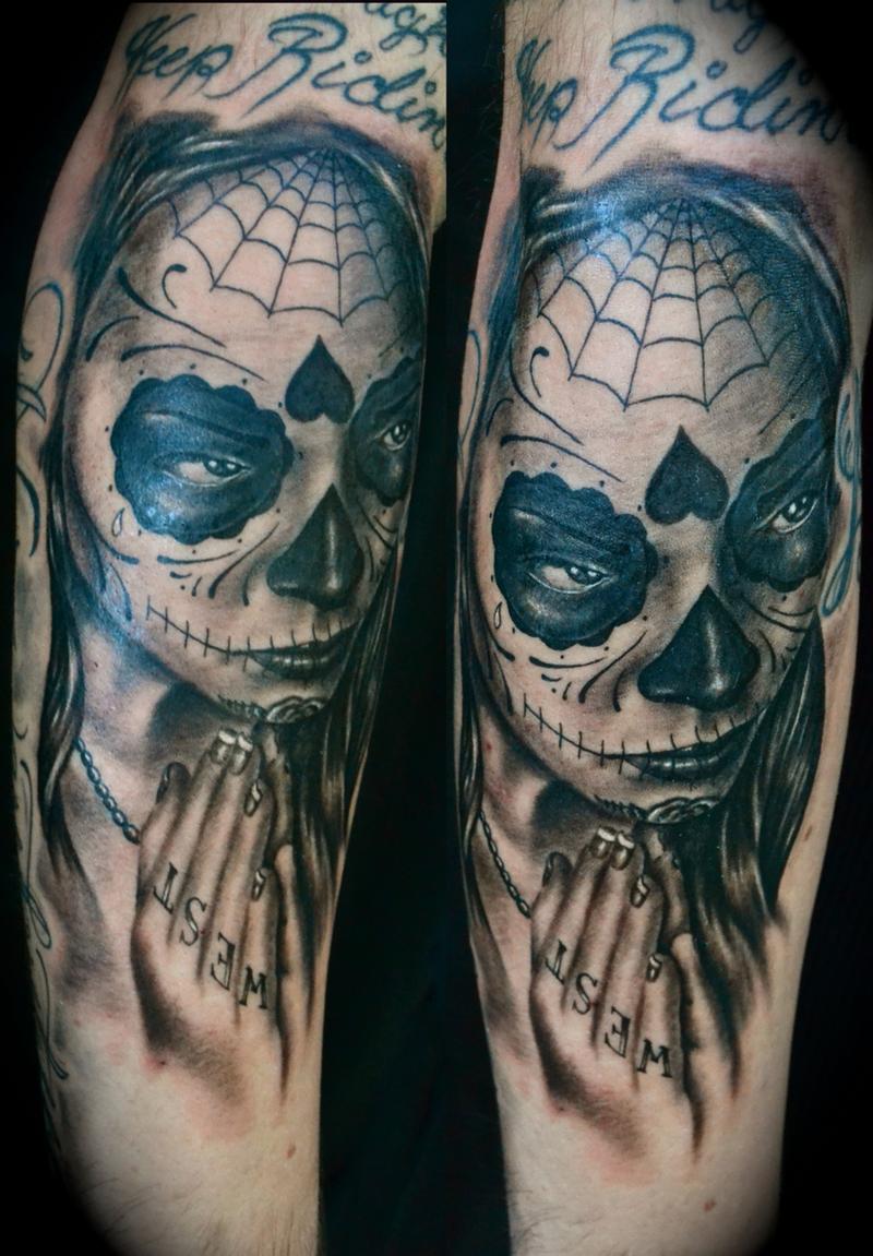 Day of the Dead Girl Praying Portrait