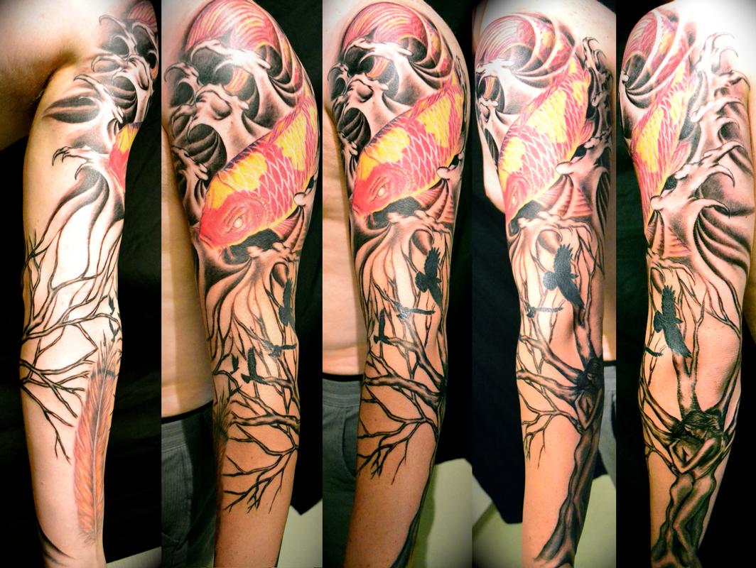 Red Koi & Tree