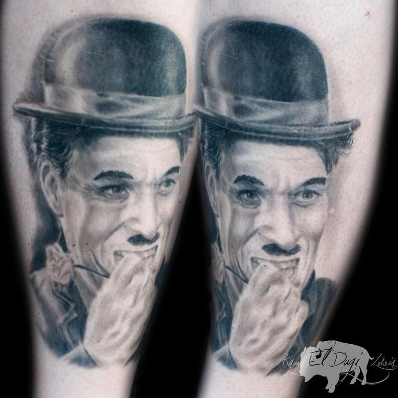 Charlie Chaplin portrait healed