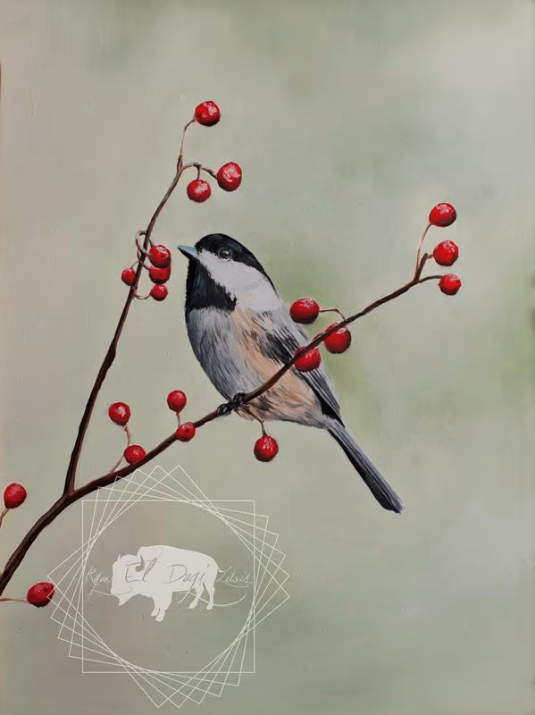 Chickadee anf Berries