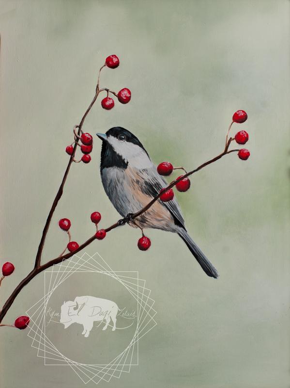 Chickadee anf Berries