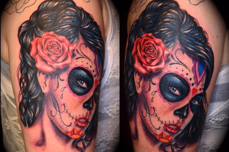 Day of the Dead woman color portrait