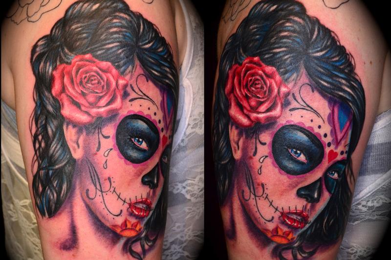 Day of the Dead woman color portrait