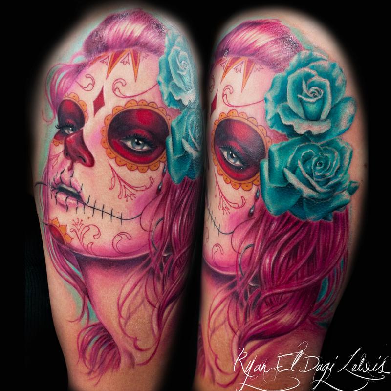 Day of the Dead Portrait Pink