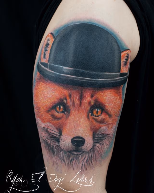 Fox Wearing Bowler Hat