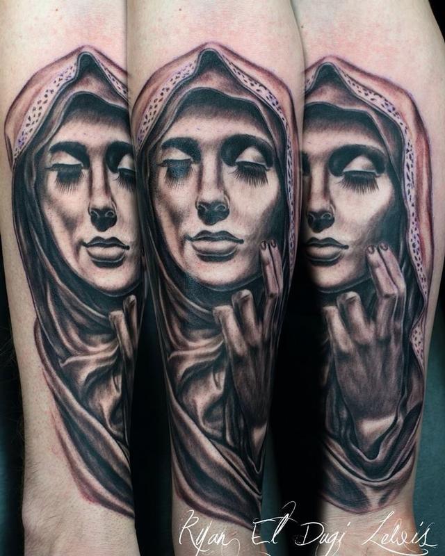 Virgin Mary Eyes Closed