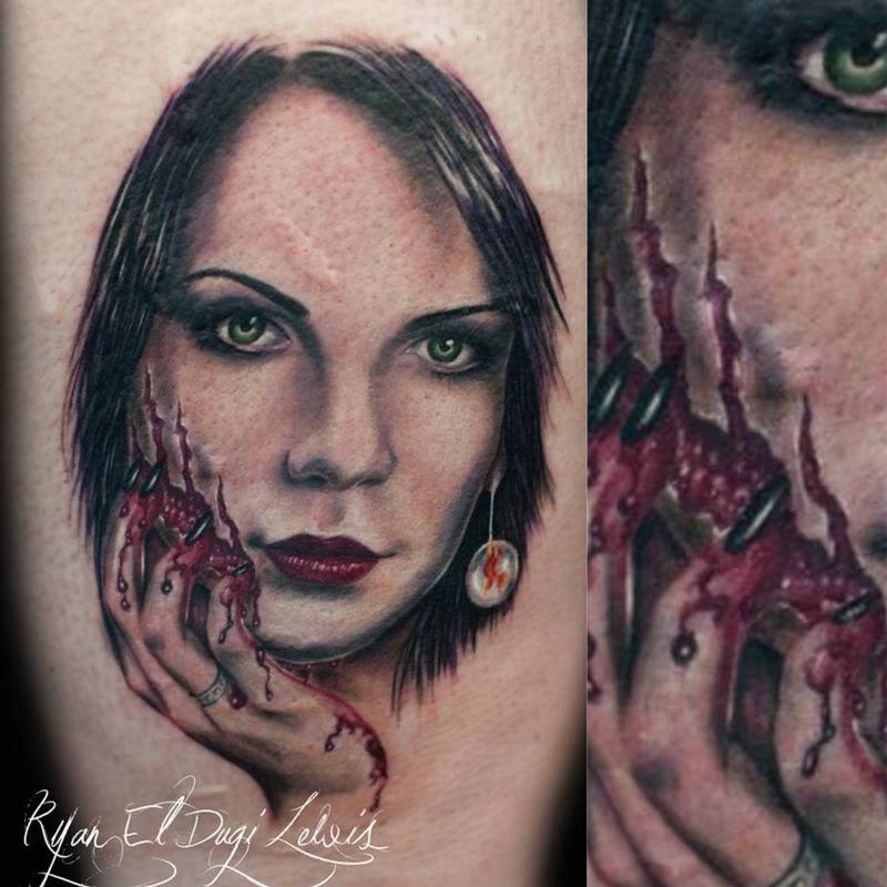 Horror portrait scratch face