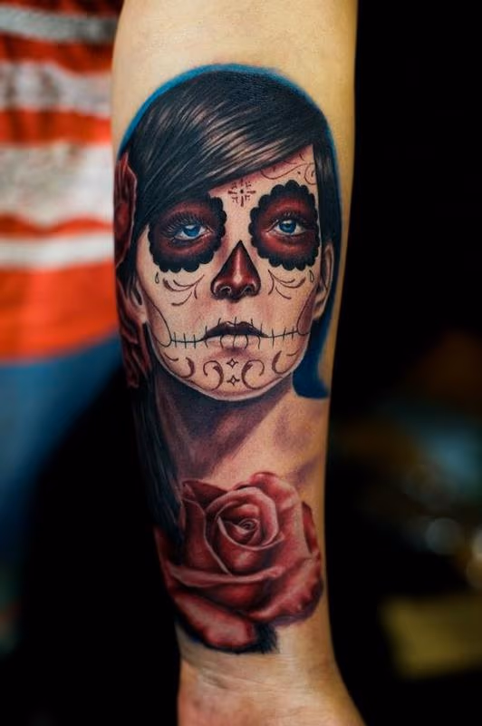 3 Roses Day of the Dead Girl