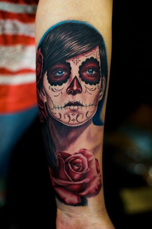 3 Roses Day of the Dead Girl