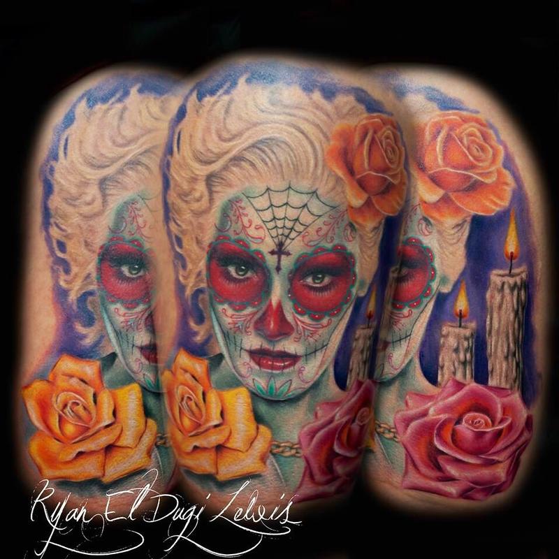 Dia De Los Muertos portrait of Gwen Stephani