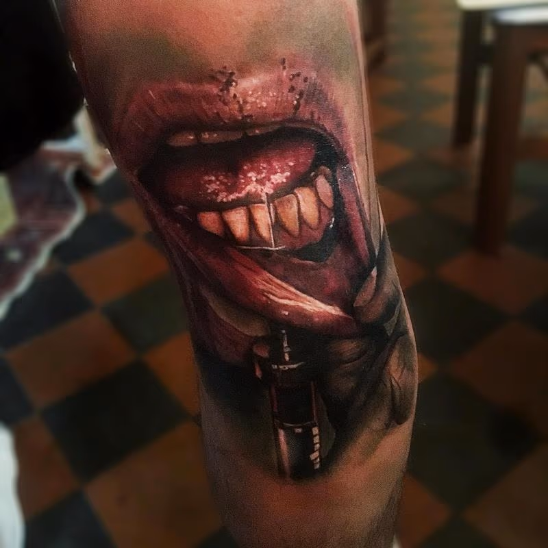 Needle-Lip Color Tattoo