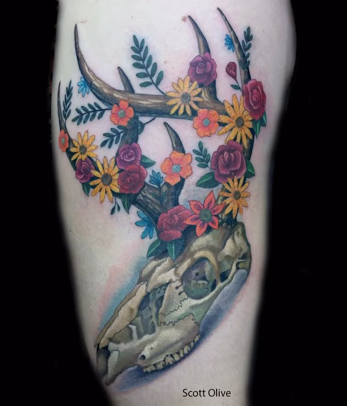Floral Deer Skull