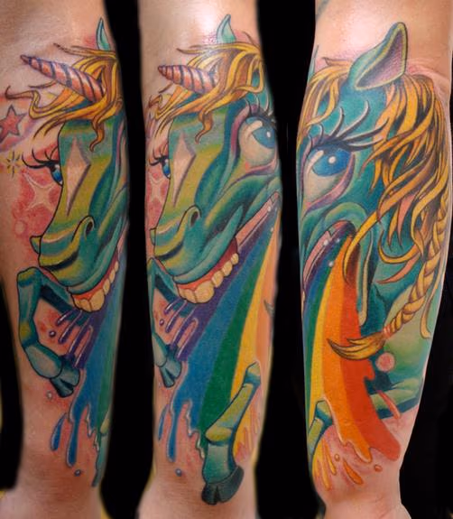 Unicorn puking rainbow