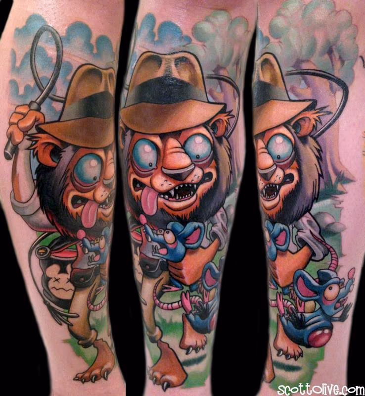 Indiana Jones Lion Tattoo