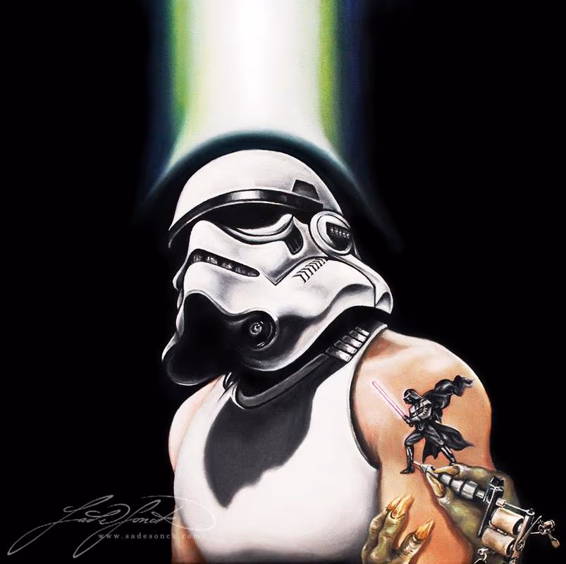 Yoda tattooing a troopie