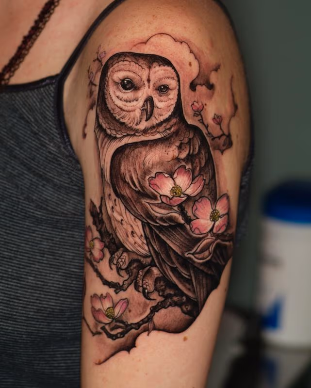 Owl and Dogwwods