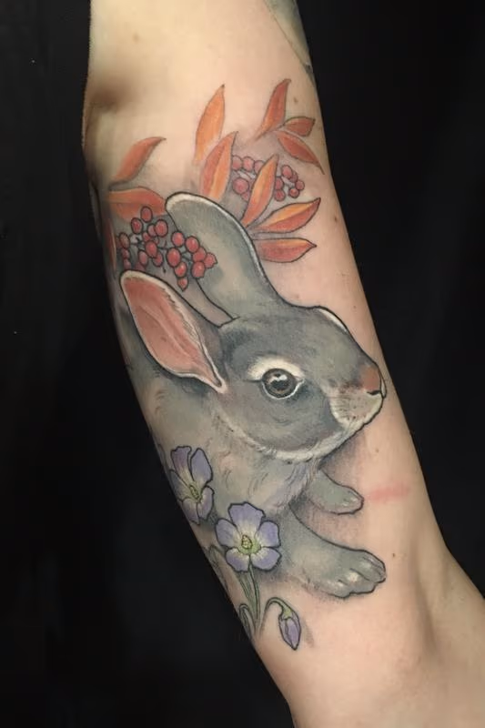 Bunny and Flowers