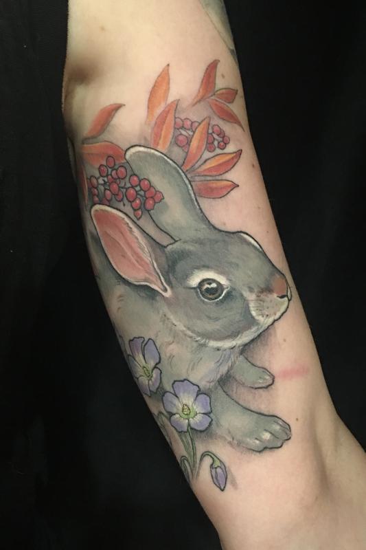 Bunny and Flowers
