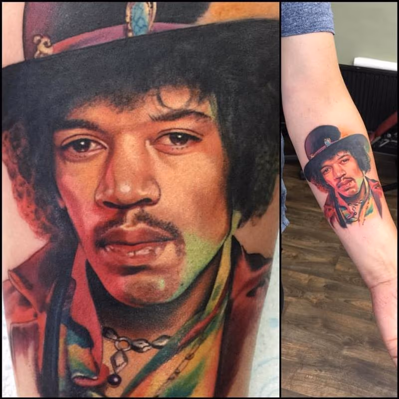 Jimi Hendrix Portrait Tattoo